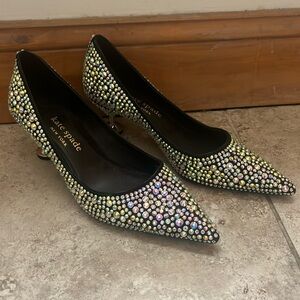 KATE SPADE Embellished Kitten Heels